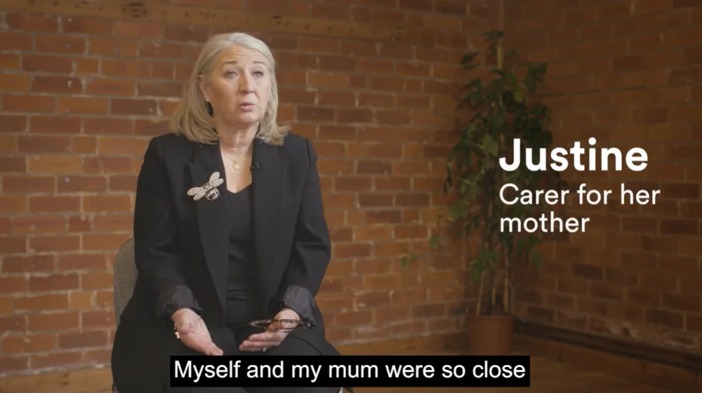 Screenshot of That Counts as Caring awareness film, which links directly to the YouTube video